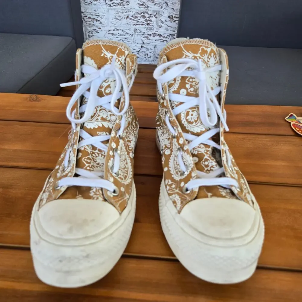 Floral and Paisley Converse High Tops Size 8